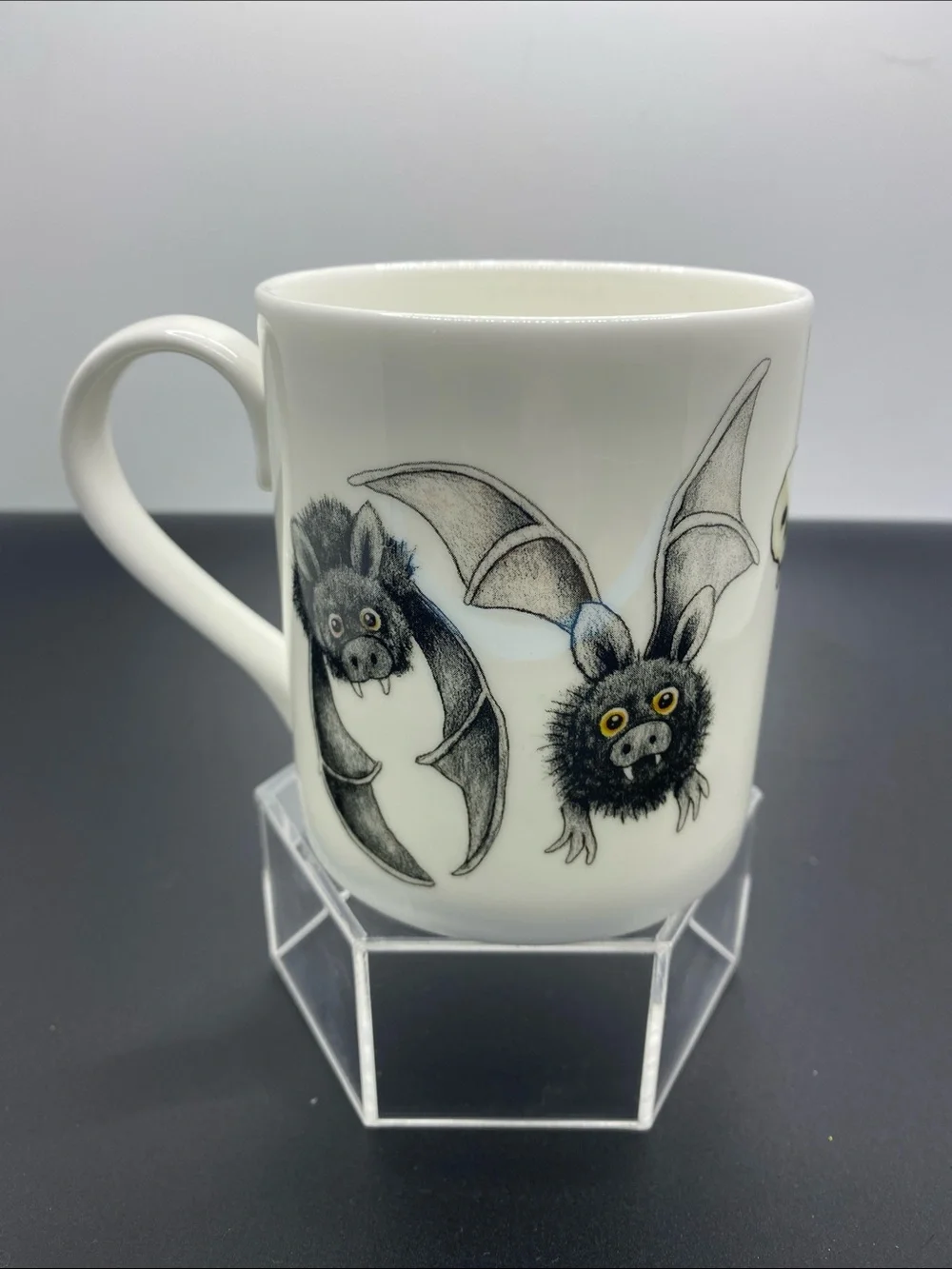 White Bat Illustration fine bone China Mug - Hanley Collections